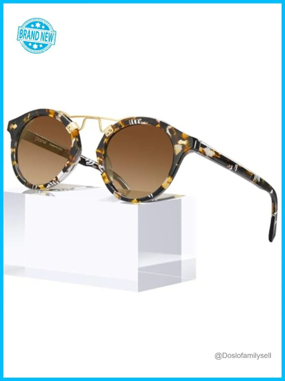 Small Face Round Acetate Polarized Sunglasses Women UV Protection